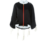 I CAN AND I WILL BLACK SATIN BOMBER JACKET - THE BOX BOUTIQUE