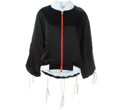 I CAN AND I WILL BLACK SATIN BOMBER JACKET - THE BOX BOUTIQUE
