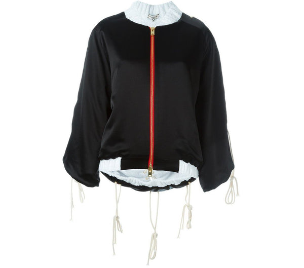 I CAN AND I WILL BLACK SATIN BOMBER JACKET - THE BOX BOUTIQUE