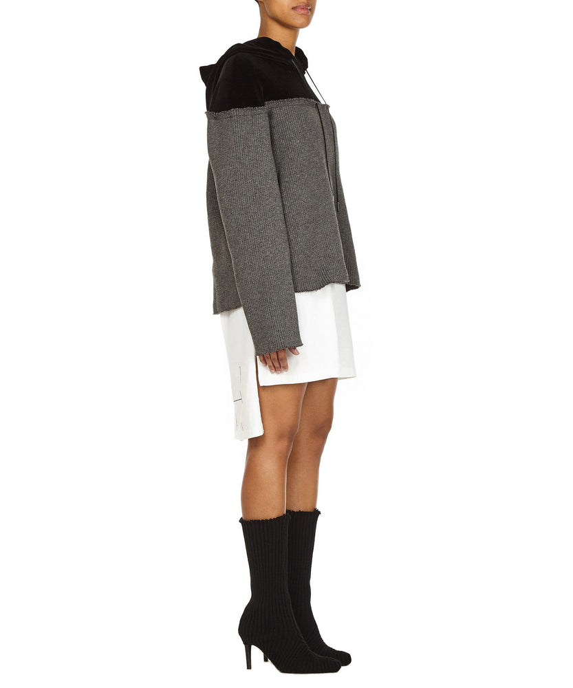 CONTRAST HOODIE IN GREY - THE BOX BOUTIQUE