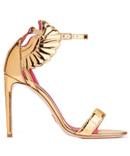 MALIKAH MIRRORED-LEATHER SANDALS - THE BOX BOUTIQUE