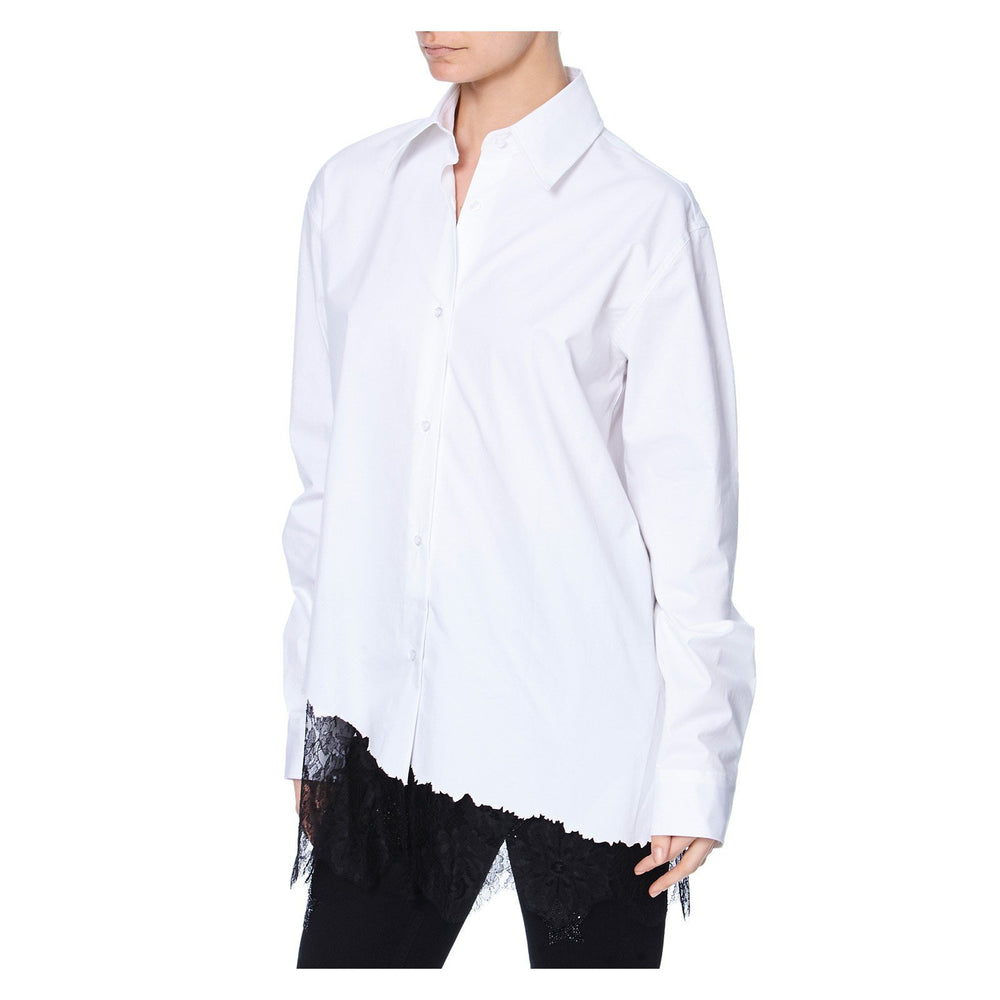 FOXY OVERSIZED SHIRT WITH LACE PANEL - THE BOX BOUTIQUE