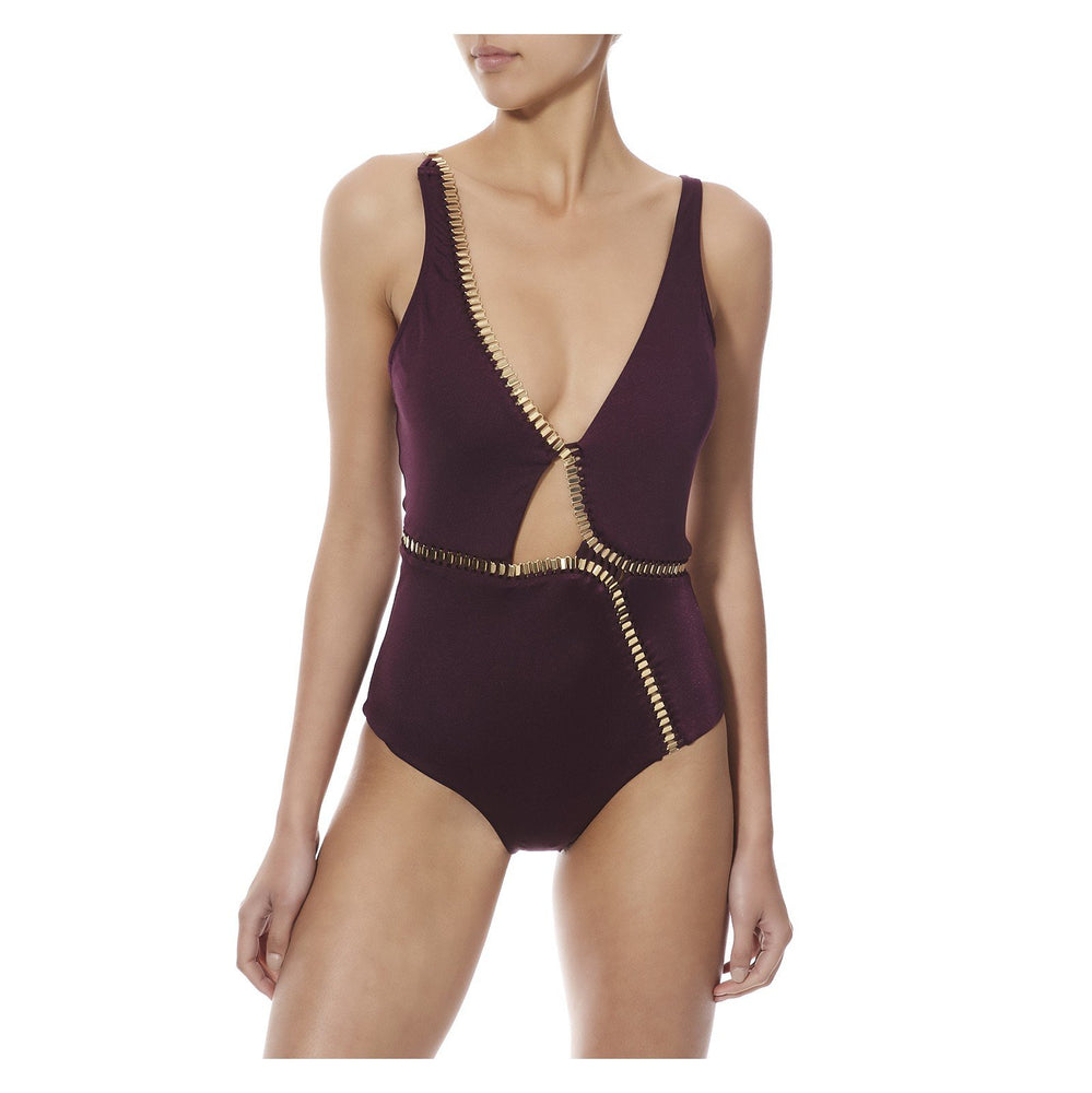 CLAIRE ONE PIECE IN PRUNE - THE BOX BOUTIQUE