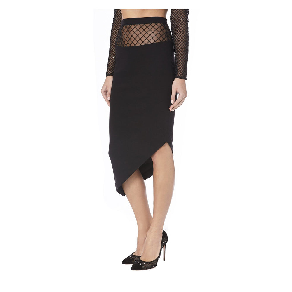 BLACK ASYMMETRIC SKIRT - THE BOX BOUTIQUE