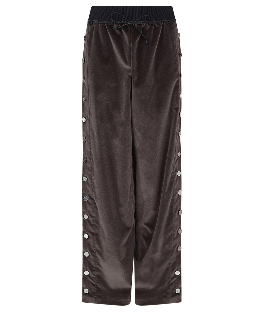 TROUSERS WITH SIDE BUTTONS IN GREY - THE BOX BOUTIQUE