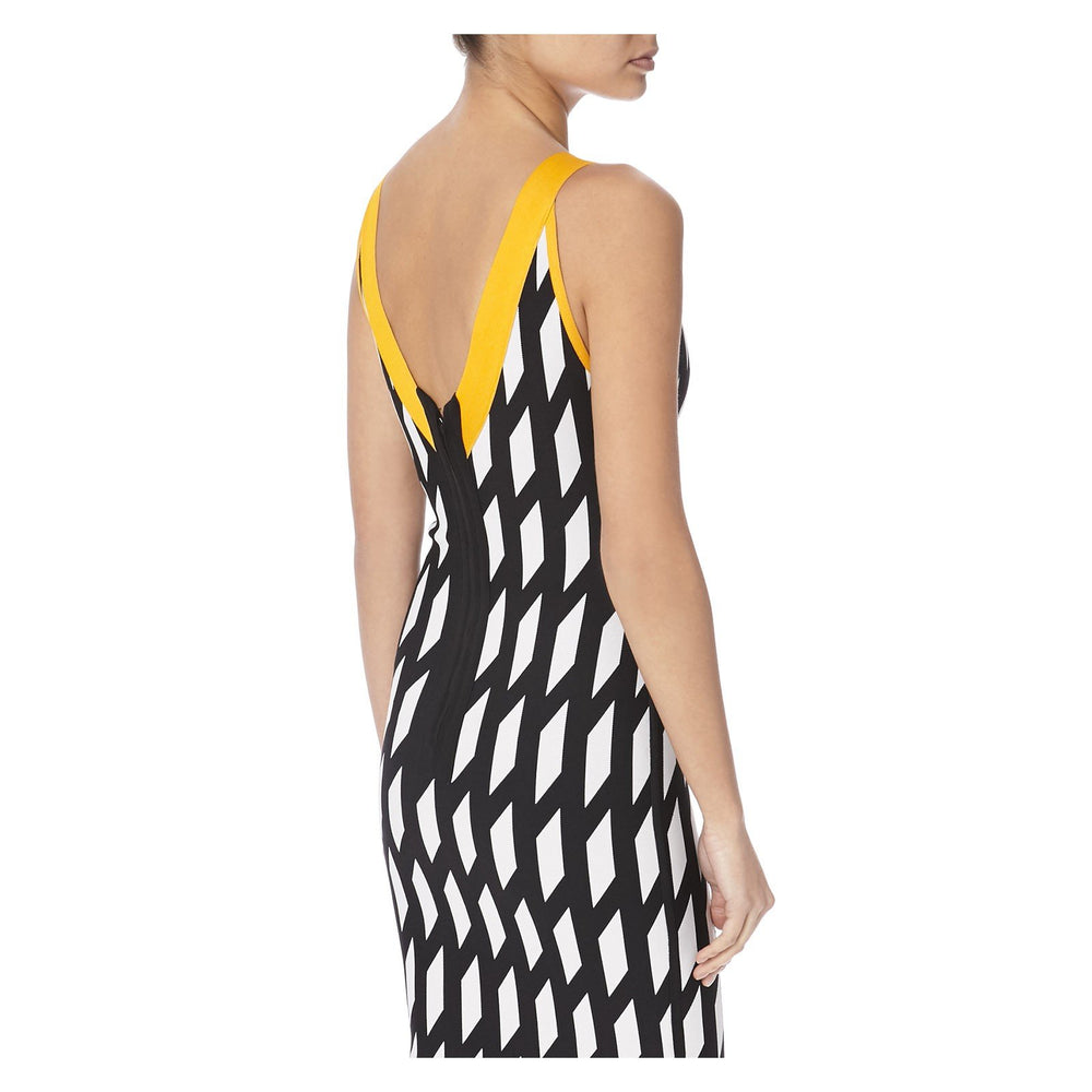 CONTRAST TRIM FIT AND FLARE KNIT DRESS - THE BOX BOUTIQUE