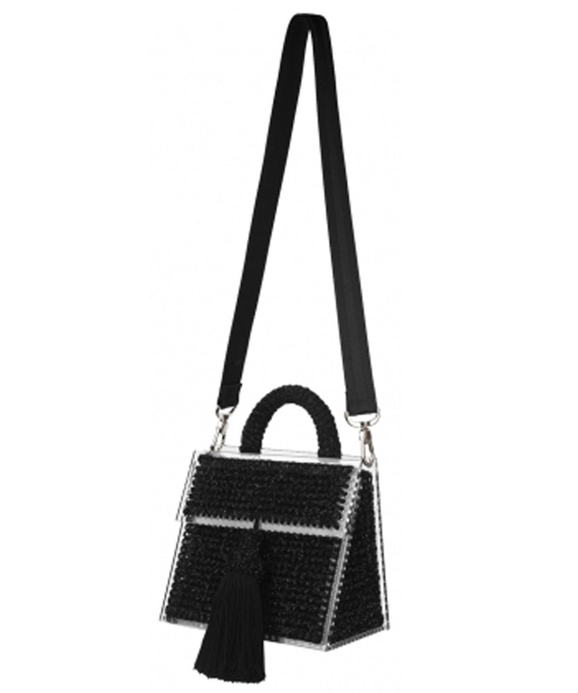 SPARKLY BLACK COPACABANA PURSE - THE BOX BOUTIQUE