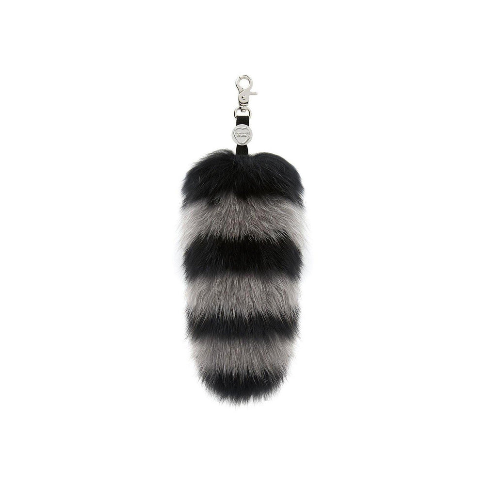 GOODY GUMDROPS FUR KEY RING IN BLACK AND GREY - THE BOX BOUTIQUE