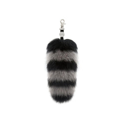 GOODY GUMDROPS FUR KEY RING IN BLACK AND GREY - THE BOX BOUTIQUE