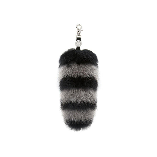 GOODY GUMDROPS FUR KEY RING IN BLACK AND GREY - THE BOX BOUTIQUE
