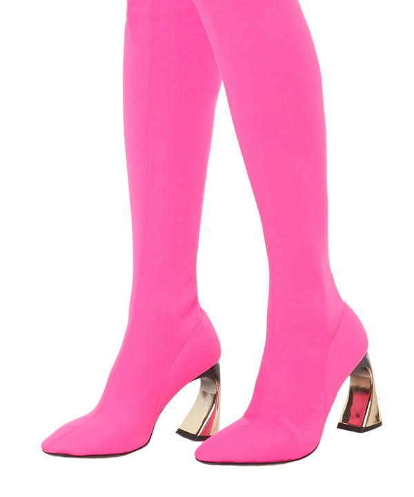 TOUJOURS LE TOUR BOOTS IN BRIGHT PINK - THE BOX BOUTIQUE