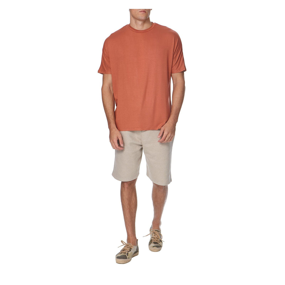 ESSENTIAL SHORT SLEEVE TEE IN RUST - THE BOX BOUTIQUE