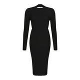 MIDNIGHT KNITTED DRESS IN BLACK - THE BOX BOUTIQUE