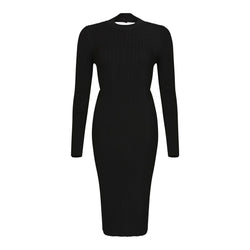 MIDNIGHT KNITTED DRESS IN BLACK - THE BOX BOUTIQUE