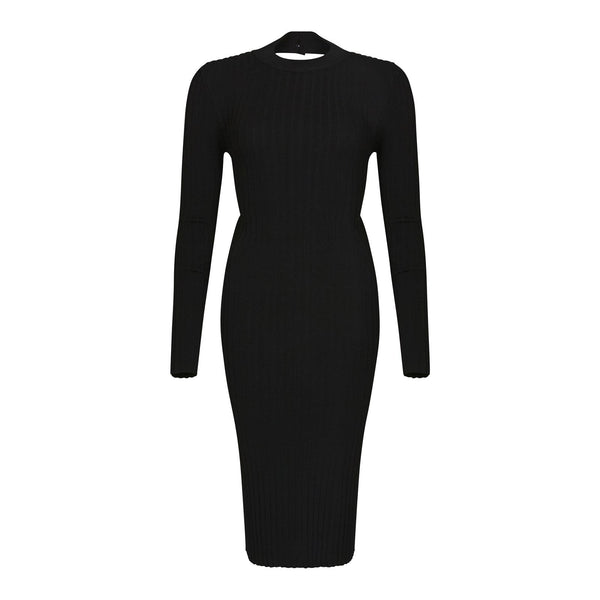 MIDNIGHT KNITTED DRESS IN BLACK - THE BOX BOUTIQUE