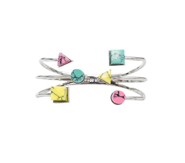 BTS31 HAND CUFF WITH YELLOW, PINK AND TURQUOISE - THE BOX BOUTIQUE