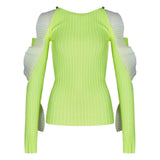 NEON JUMPER WITH RUFFLES - THE BOX BOUTIQUE