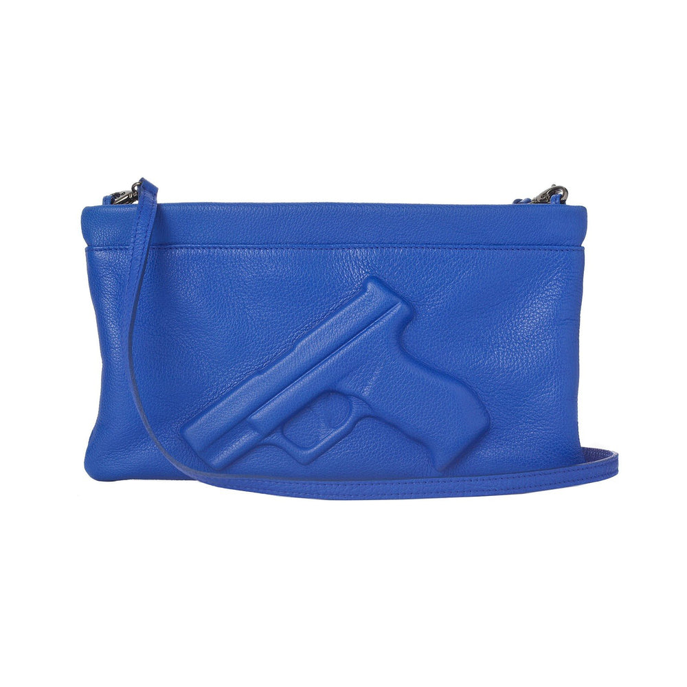 BLUE GUN CLUTCH - THE BOX BOUTIQUE