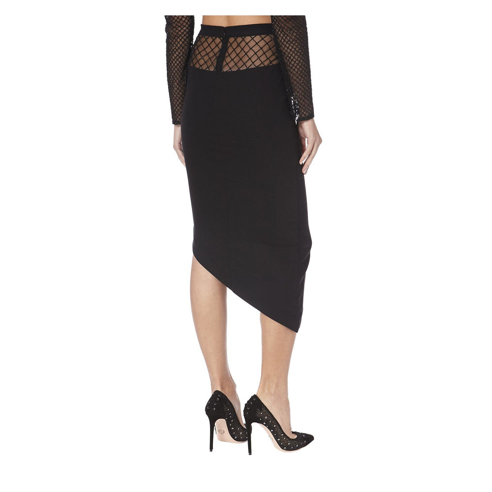 BLACK ASYMMETRIC SKIRT - THE BOX BOUTIQUE
