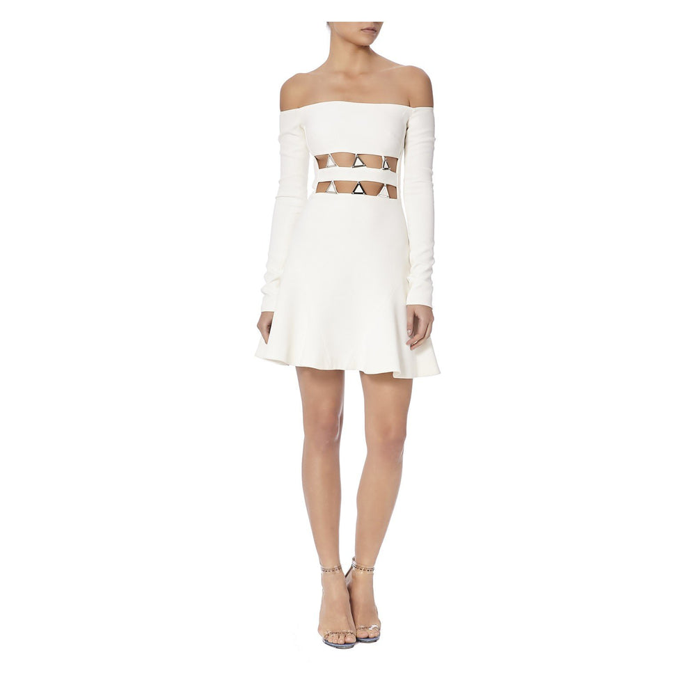 METAL EMBROIDERED DRESS WITH CUT OUTS - THE BOX BOUTIQUE
