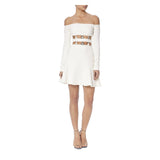 METAL EMBROIDERED DRESS WITH CUT OUTS - THE BOX BOUTIQUE