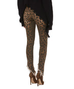 KATE SKINNY DISTRESSED JEANS IN LEOPARD - THE BOX BOUTIQUE