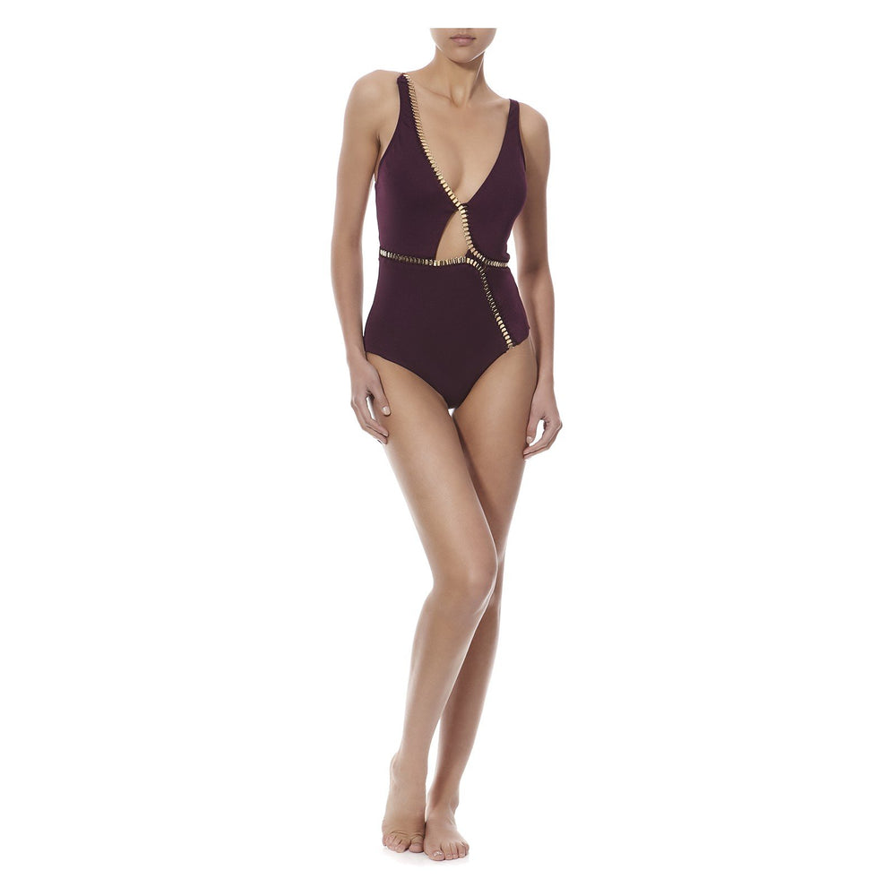 CLAIRE ONE PIECE IN PRUNE - THE BOX BOUTIQUE