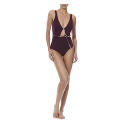 CLAIRE ONE PIECE IN PRUNE - THE BOX BOUTIQUE