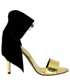 BOW DOWN GOLDEN PATENT SANDALS - THE BOX BOUTIQUE