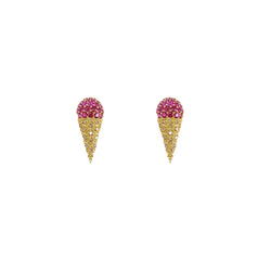 DIAMOND AND RUBIES ICE CREAM EARRINGS - THE BOX BOUTIQUE