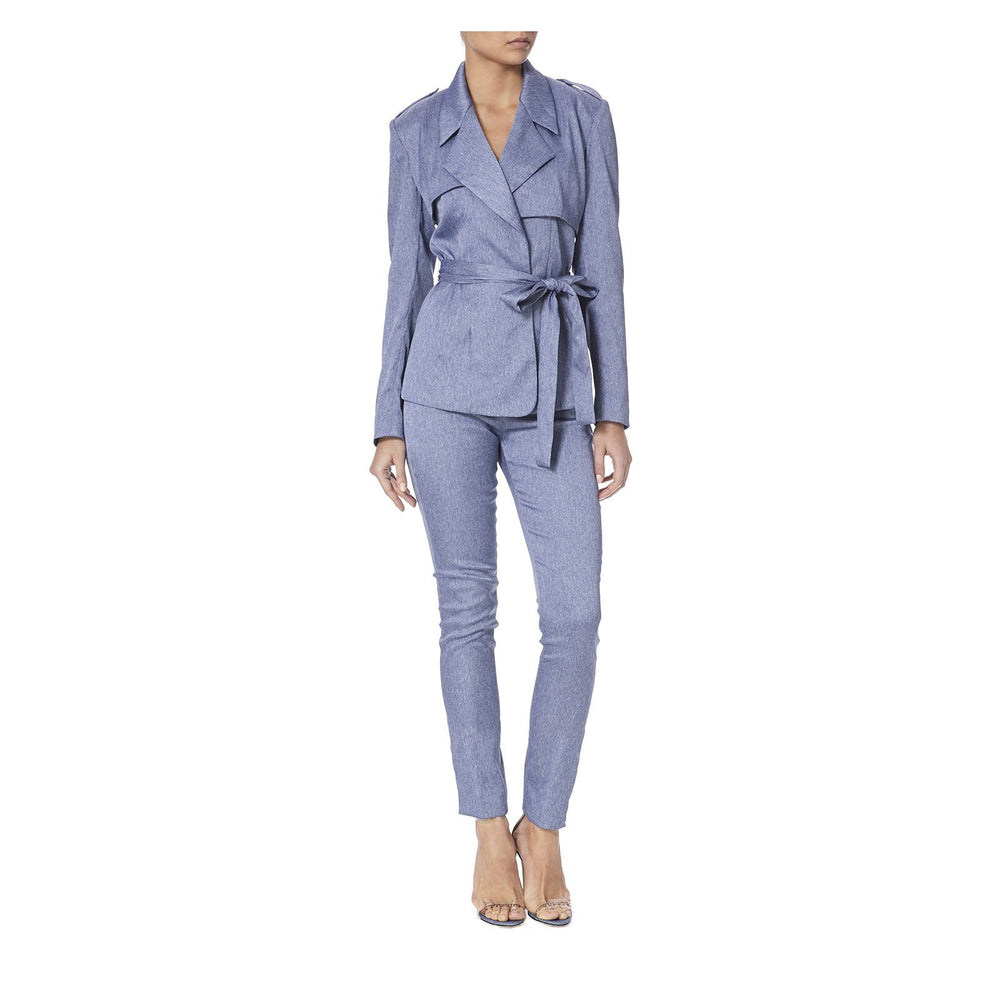BLUE SILK TUXEDO JACKET - THE BOX BOUTIQUE