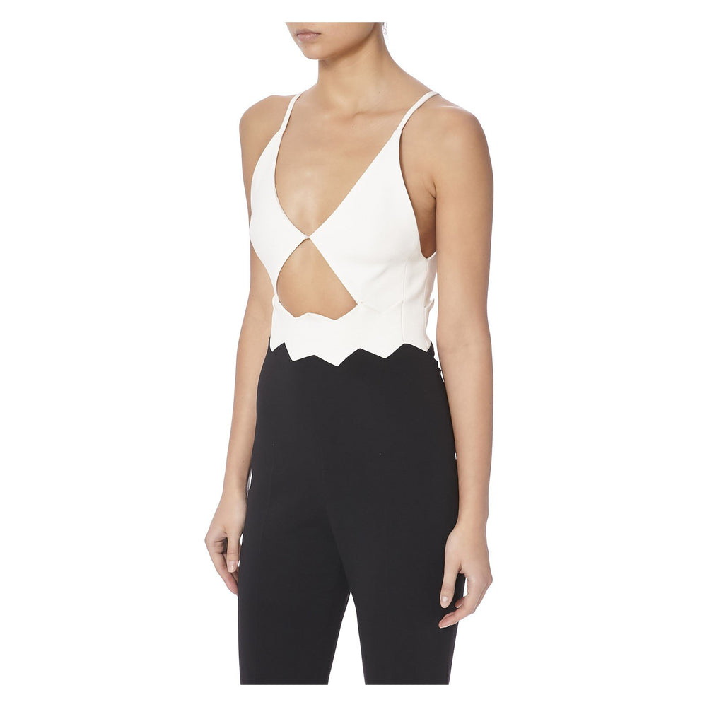 ZIG ZAG WAIST DETAIL JUMPSUIT - THE BOX BOUTIQUE