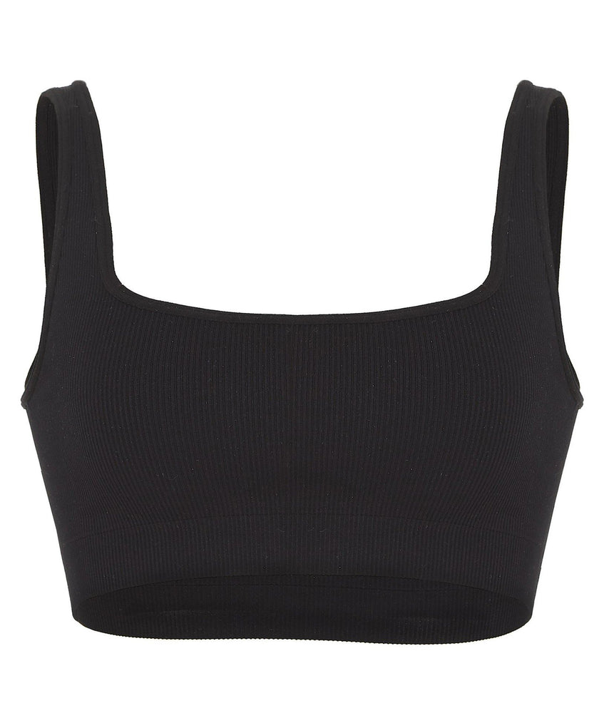 NOIR RIBBED BRA - THE BOX BOUTIQUE