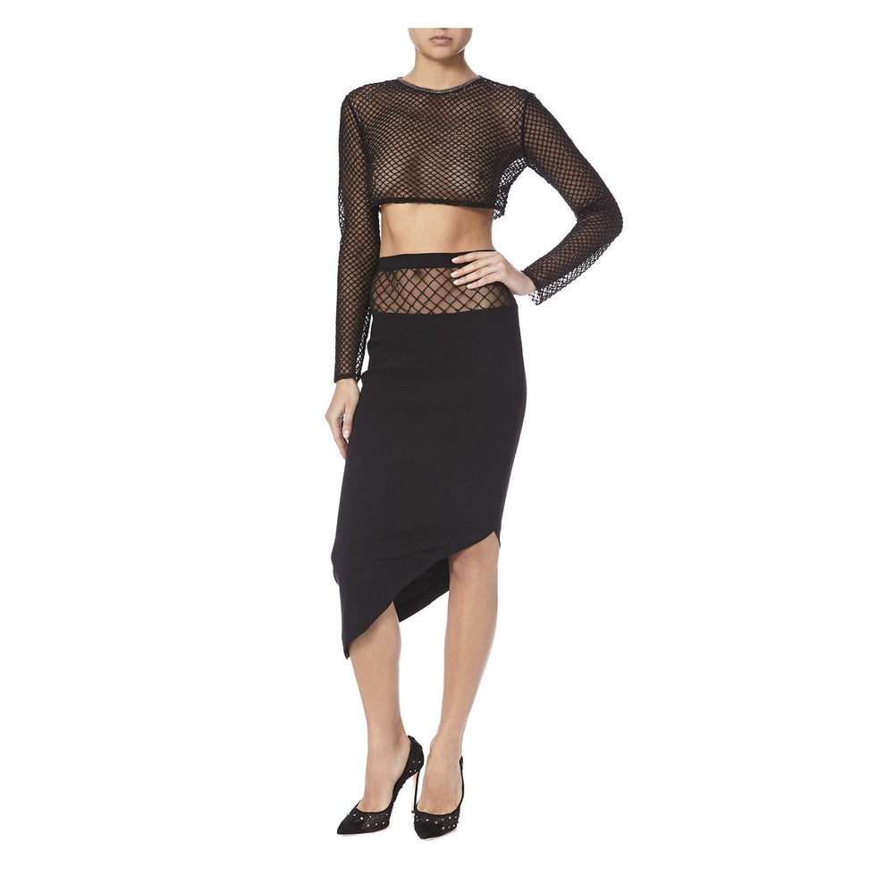 BLACK ASYMMETRIC SKIRT - THE BOX BOUTIQUE