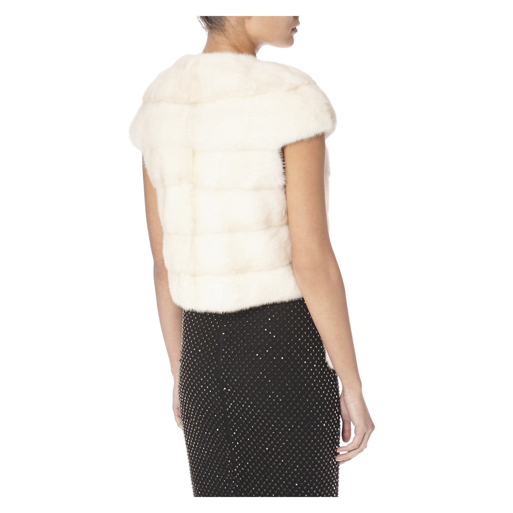 WHITE MAGNUM MINK FUR GILET - THE BOX BOUTIQUE