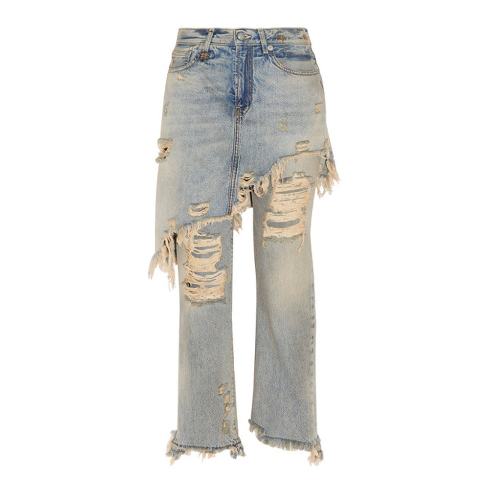 DOUBLE CLASSIC DISTRESSED JEANS - THE BOX BOUTIQUE