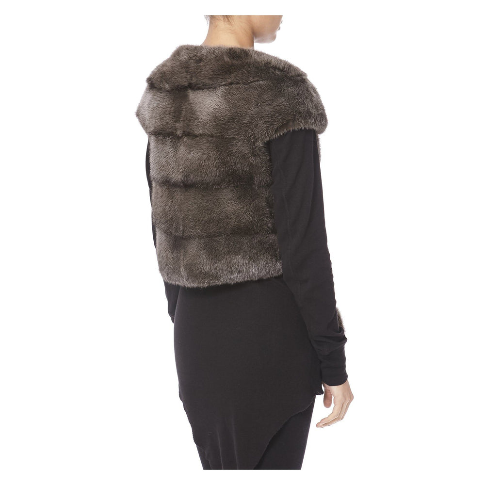 BROWN MAGNUM FUR GILET - THE BOX BOUTIQUE