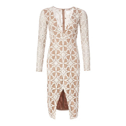METZ MIDI DRESS IN BEIGE - THE BOX BOUTIQUE