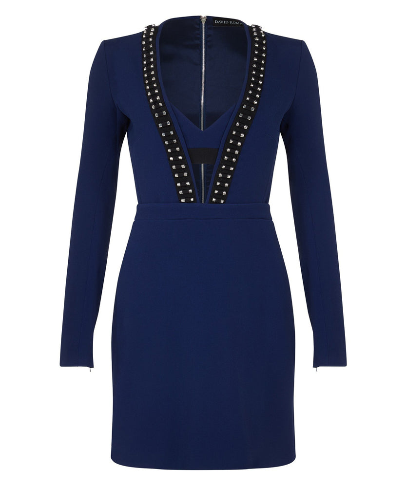 V-NECK LONG SLEEVE DRESS - THE BOX BOUTIQUE