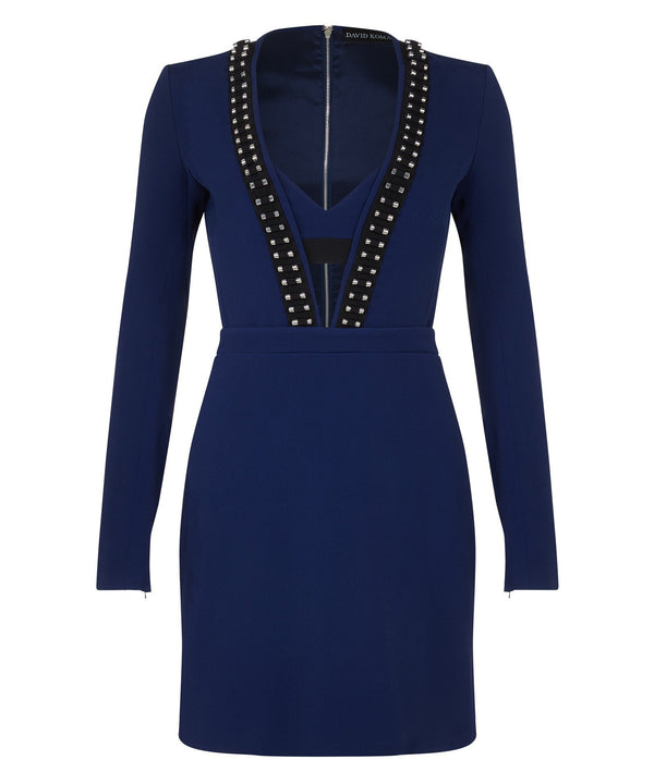 V-NECK LONG SLEEVE DRESS - THE BOX BOUTIQUE
