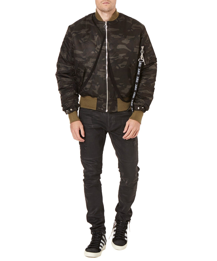 CAMO BOMBER JACKET - THE BOX BOUTIQUE