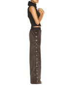 TROUSERS WITH SIDE BUTTONS IN GREY - THE BOX BOUTIQUE