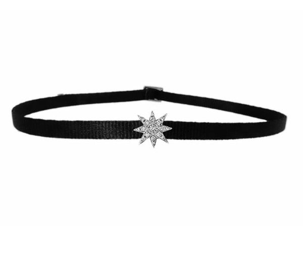 MINI STARBURST CHOKER IN WHITE GOLD - THE BOX BOUTIQUE