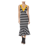 CONTRAST TRIM FIT AND FLARE KNIT DRESS - THE BOX BOUTIQUE