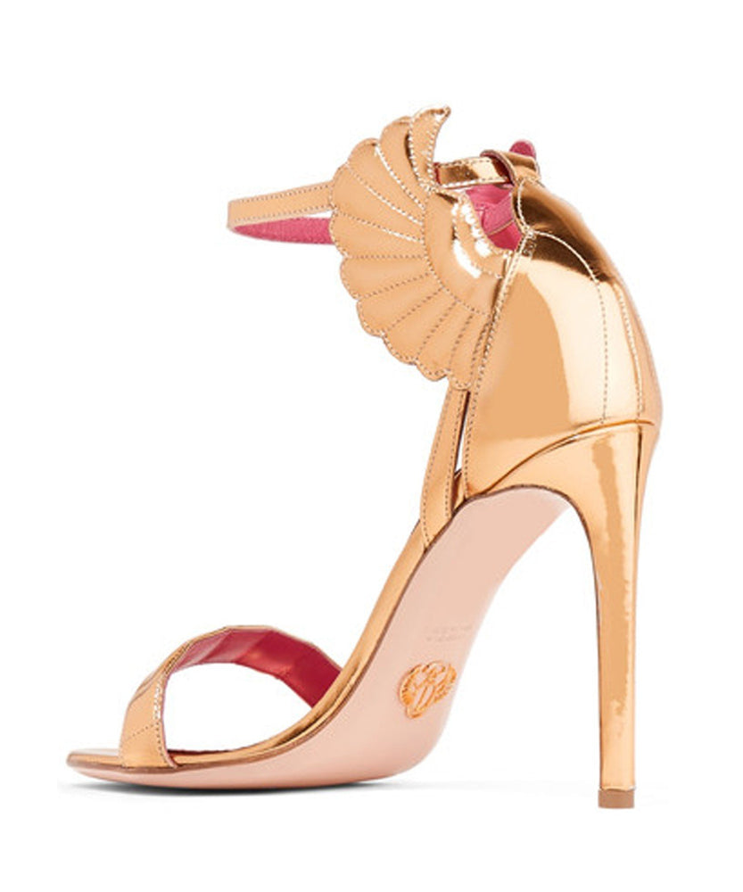 MALIKAH MIRRORED-LEATHER SANDALS - THE BOX BOUTIQUE
