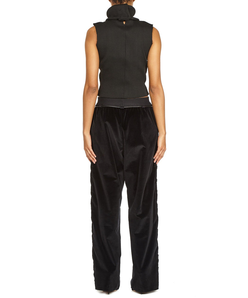 TROUSERS WITH SIDE BUTTONS IN BLACK - THE BOX BOUTIQUE