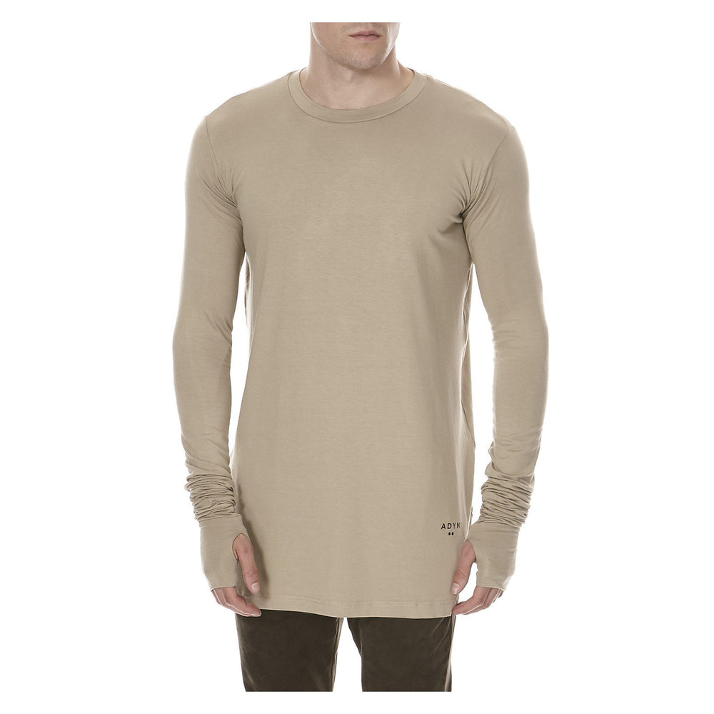 ESSENTIAL LONG SLEEVE TEE SAND - THE BOX BOUTIQUE