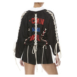 I CAN AND I WILL BLACK SATIN BOMBER JACKET - THE BOX BOUTIQUE