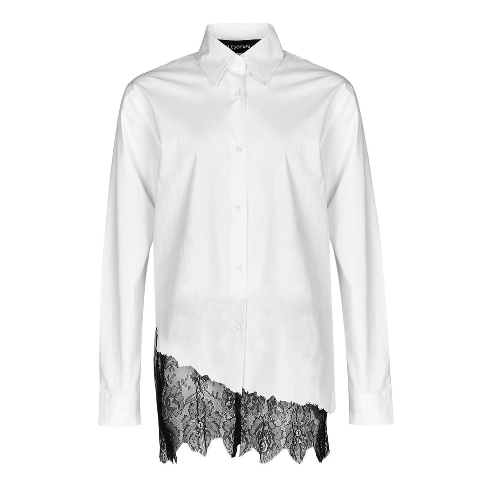 FOXY OVERSIZED SHIRT WITH LACE PANEL - THE BOX BOUTIQUE