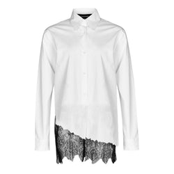 FOXY OVERSIZED SHIRT WITH LACE PANEL - THE BOX BOUTIQUE